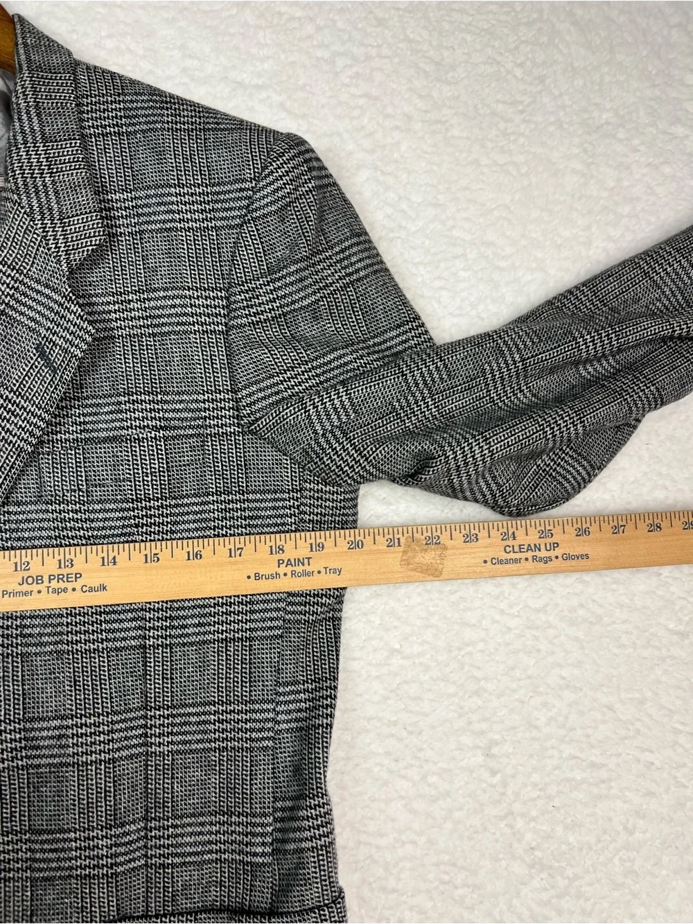 Vintage Yves Saint Laurent Light Grey Plaid Blazer Sport Coat Jacket Size Small